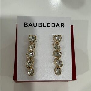 BaubleBar Gold and Clear Crystal Earrings